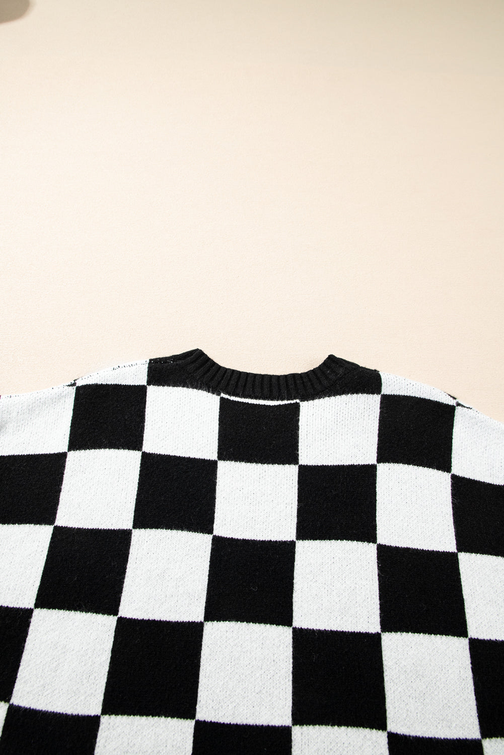 Black Colorblock Plaid Knit Vest